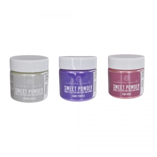 Green Purple Rose Glitters Trio